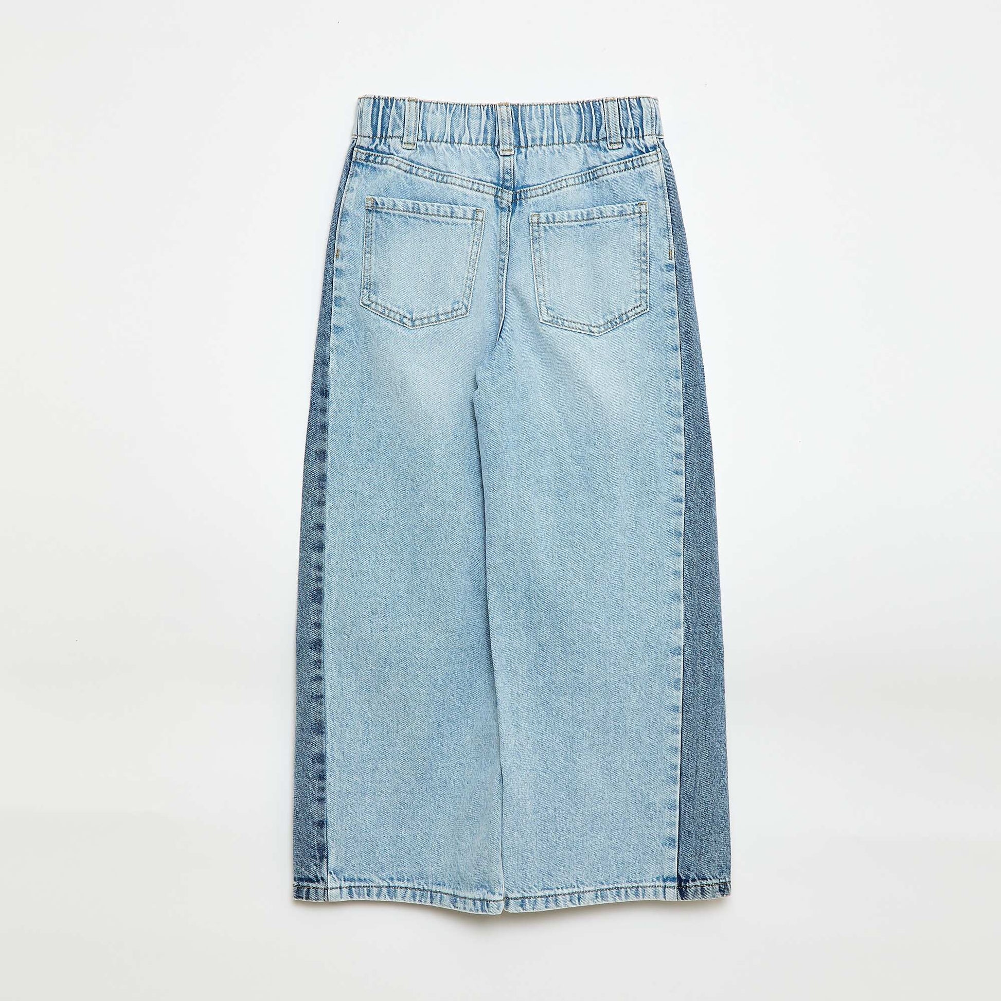 Wide Leg Two-Tone Trousers BLUE