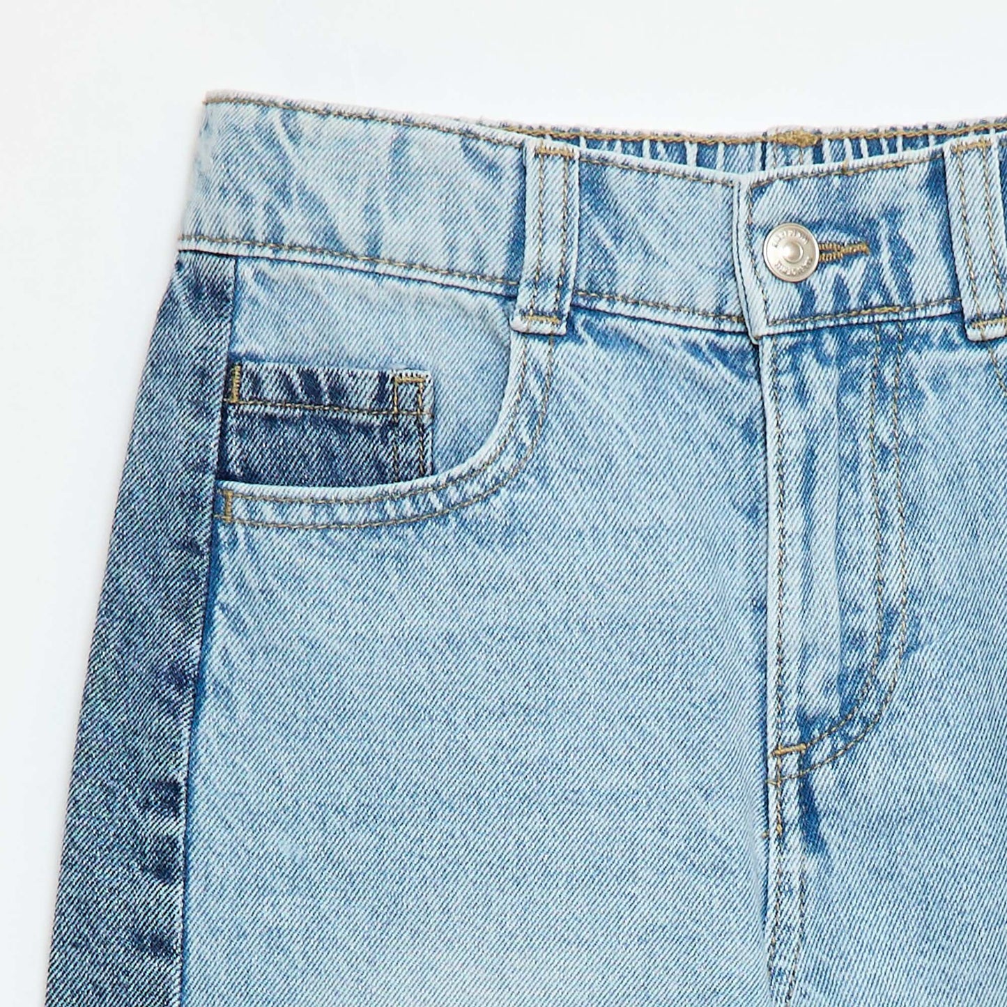 Wide Leg Two-Tone Trousers BLUE