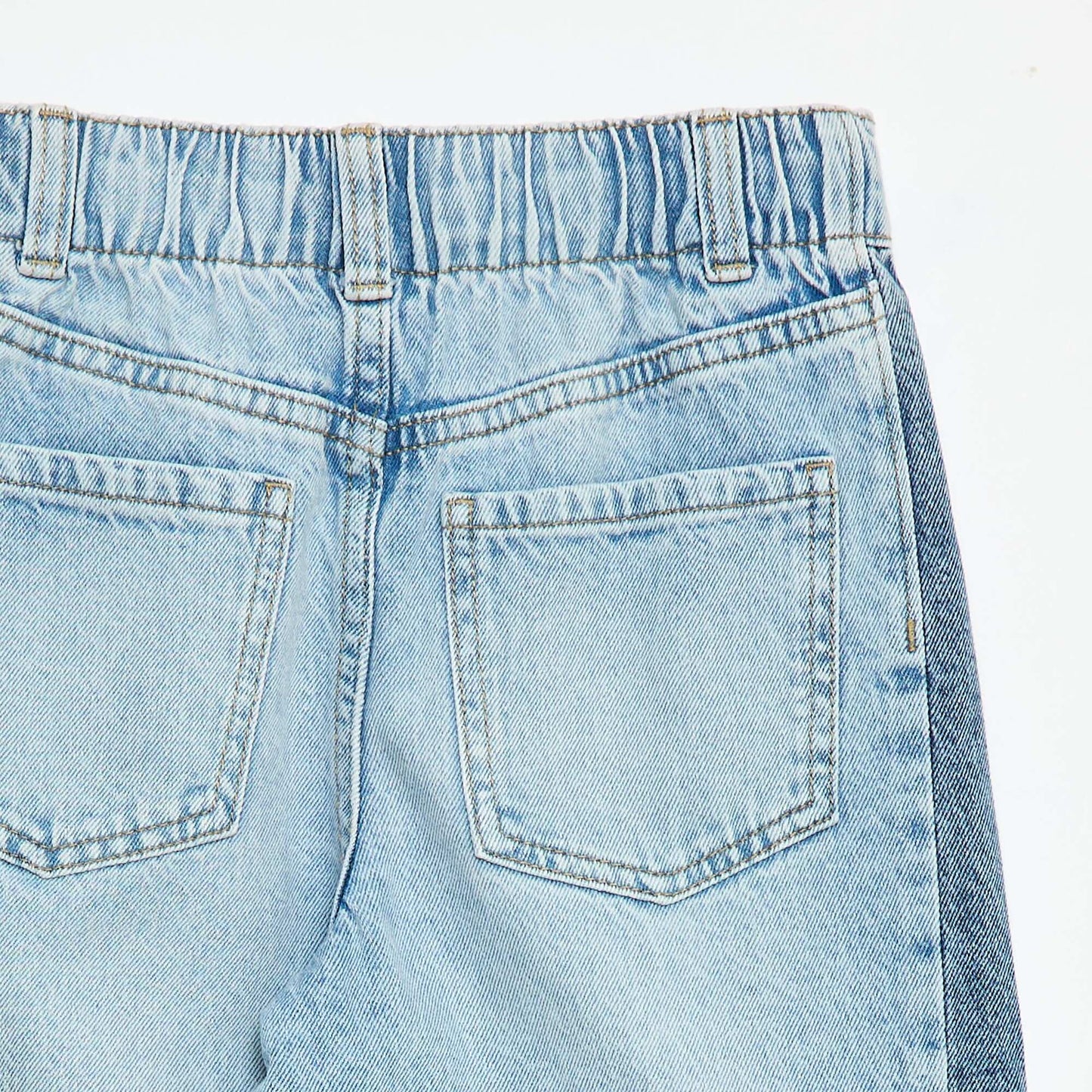 Wide Leg Two-Tone Trousers BLUE