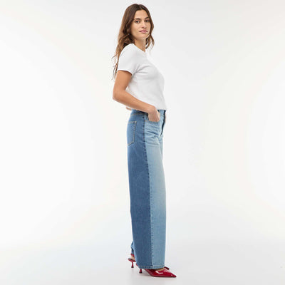 High-Waisted Wide Leg Jeans / Wide Leg + 2 Jean Shades BLUE