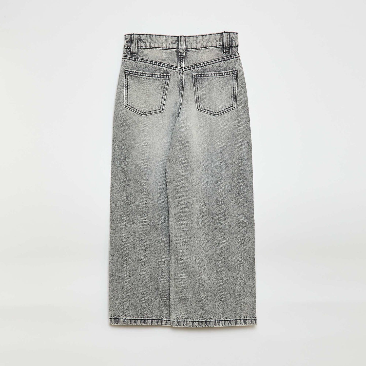 Denim Wide-Leg Pants GREY