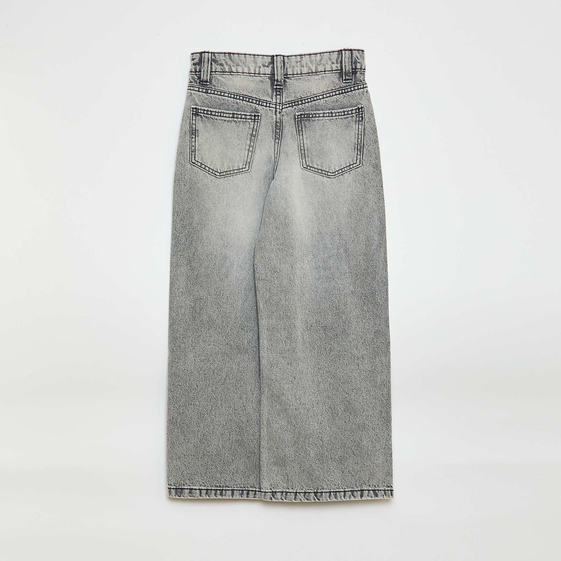 Denim Wide-Leg Pants GREY