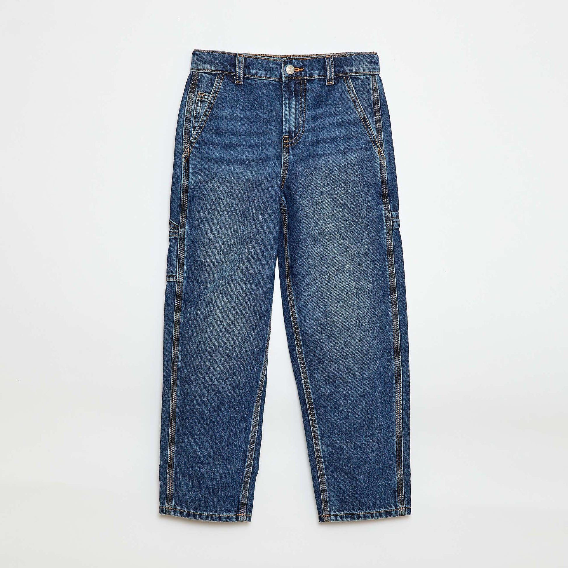 Loose Jeans with Large Pockets BLUE