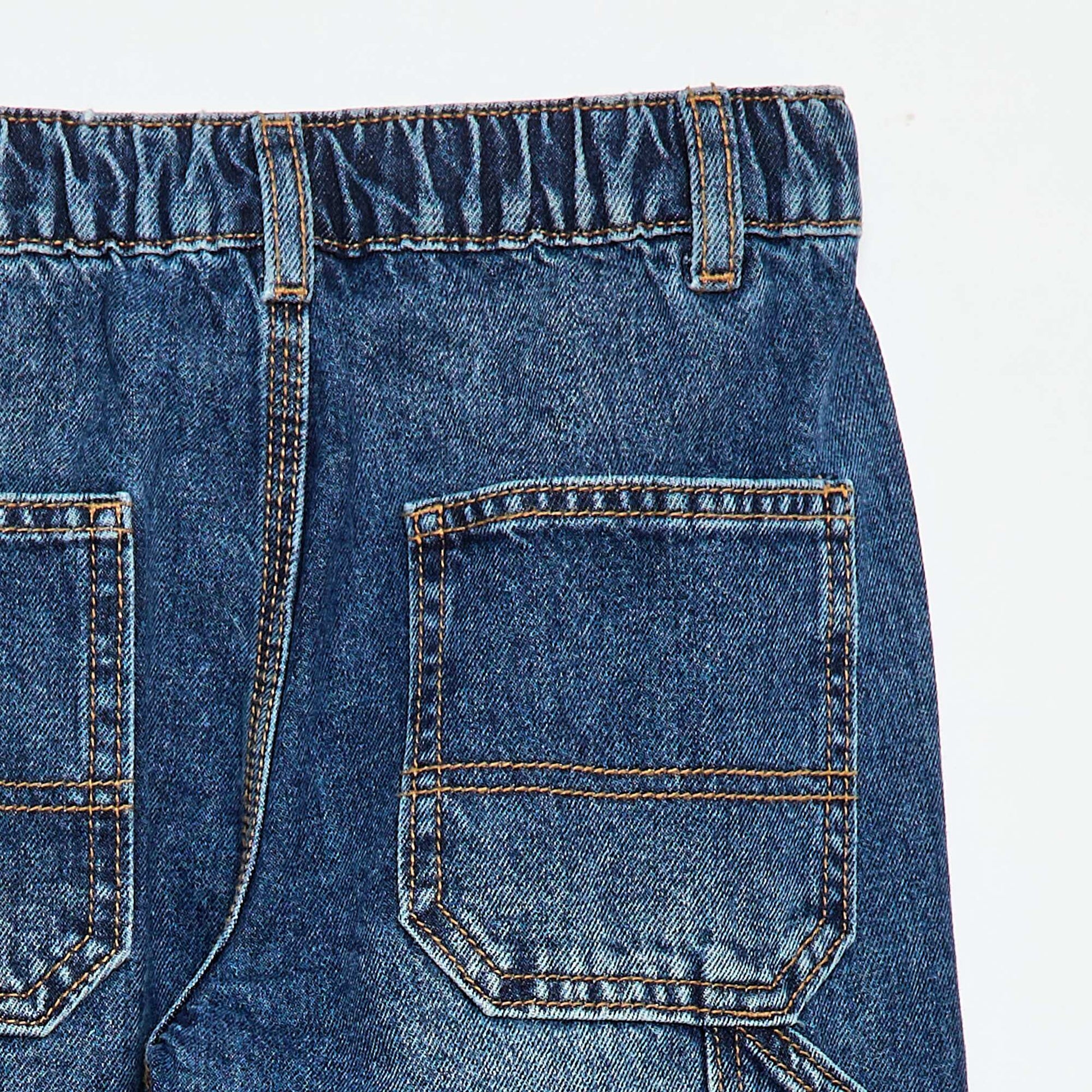 Loose Jeans with Large Pockets BLUE