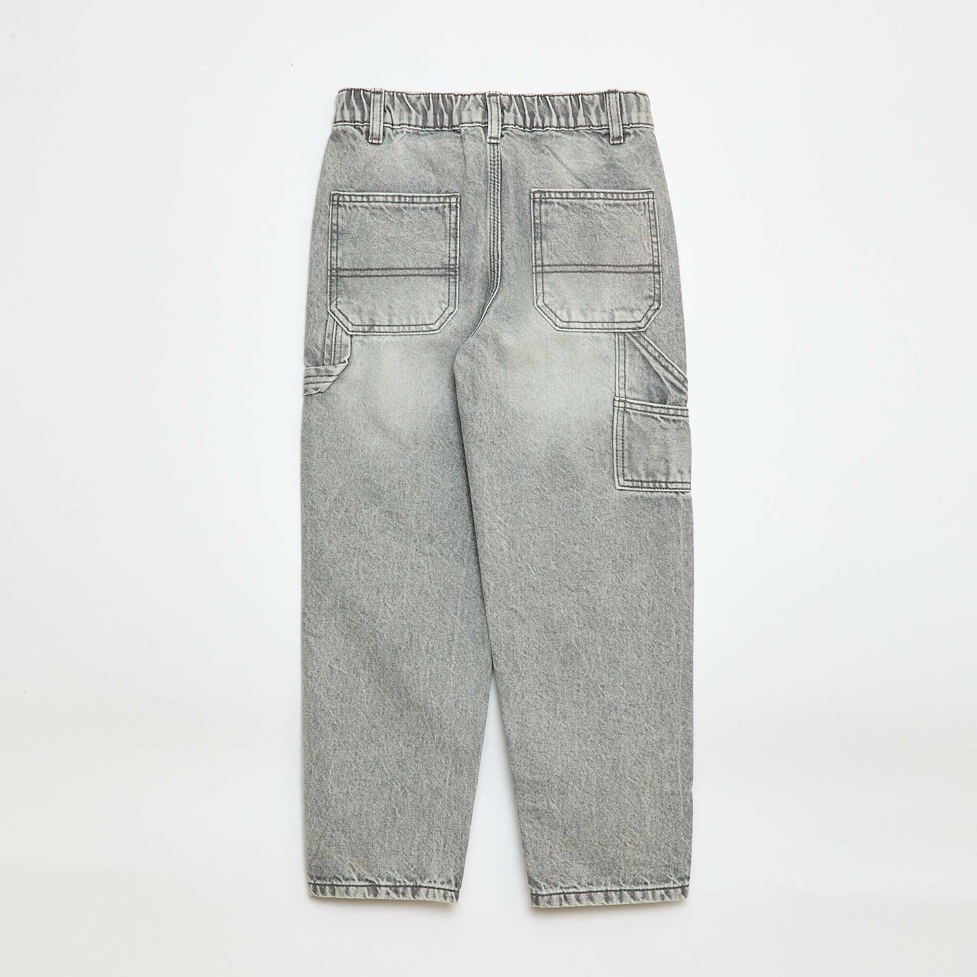 Loose Jeans with Large Pockets GREY