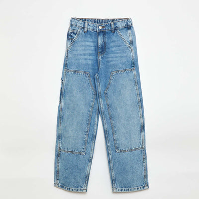 Jeans with knee cut-outs BLUE