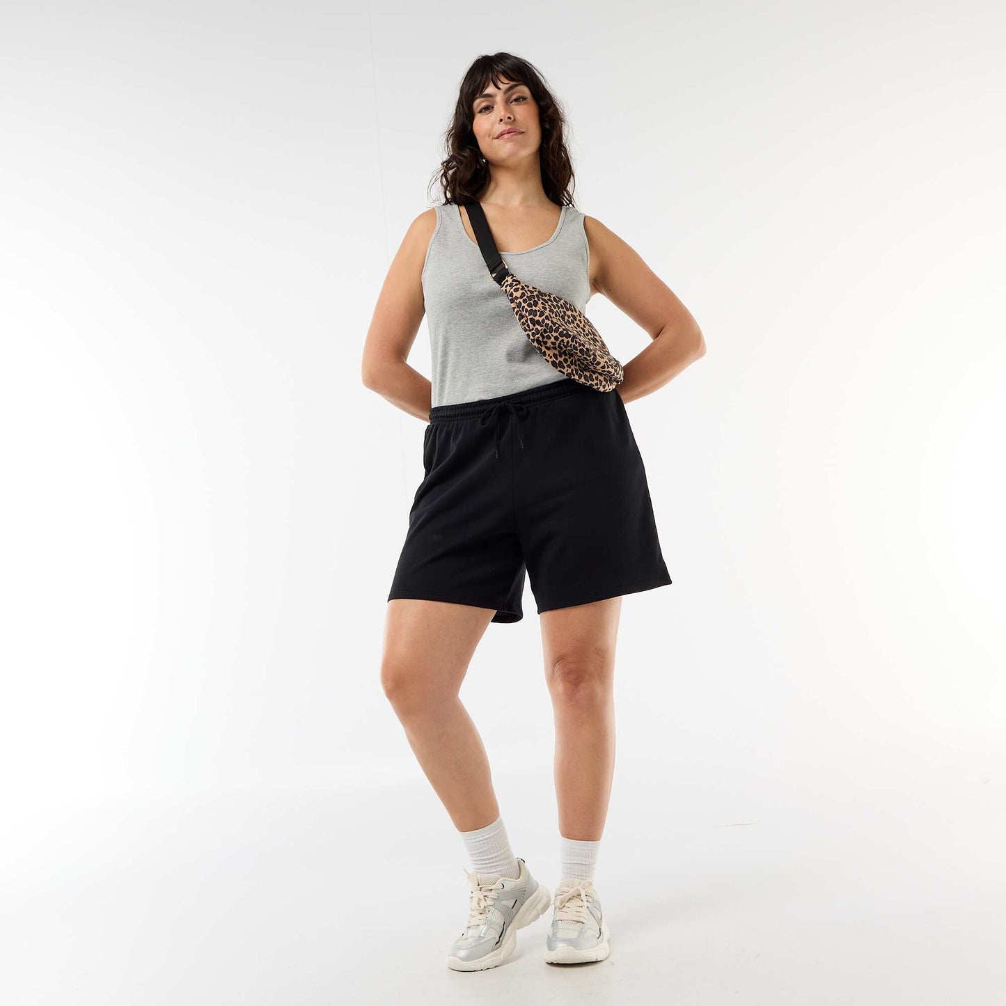 Lightweight Solid Fleece Shorts BLACK