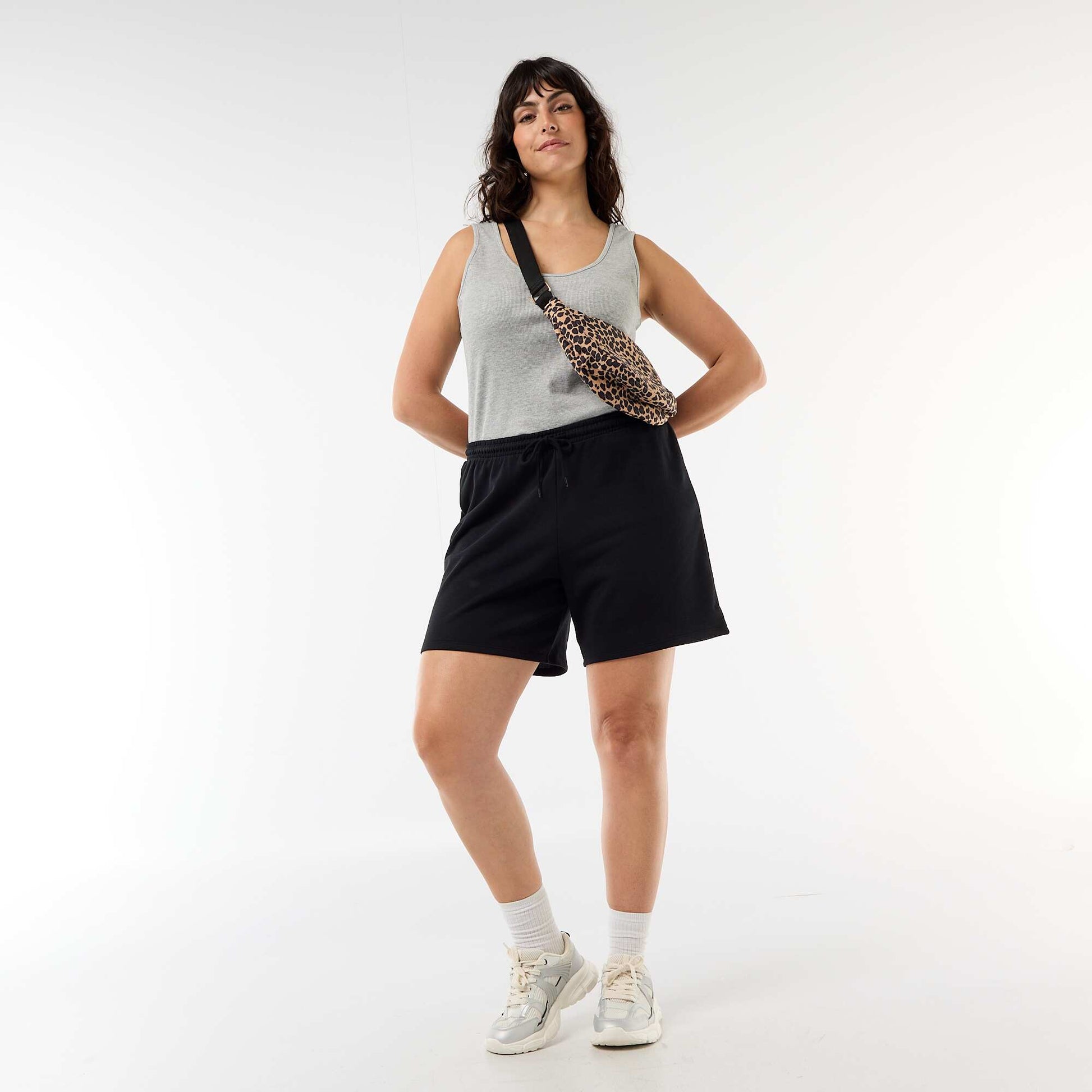 Lightweight Solid Fleece Shorts BLACK