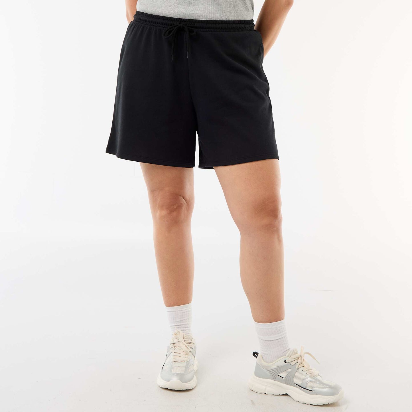 Lightweight Solid Fleece Shorts BLACK
