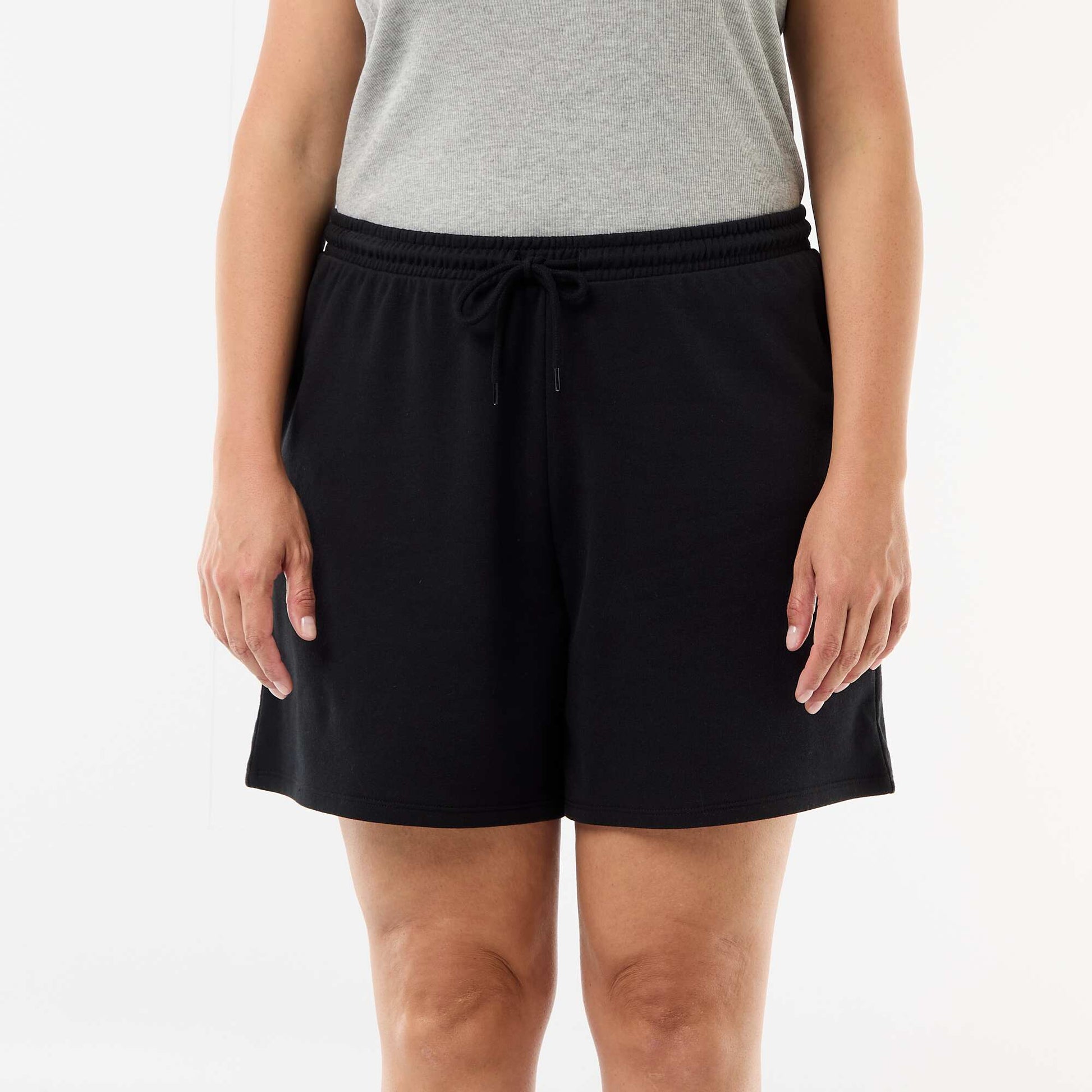Lightweight Solid Fleece Shorts BLACK
