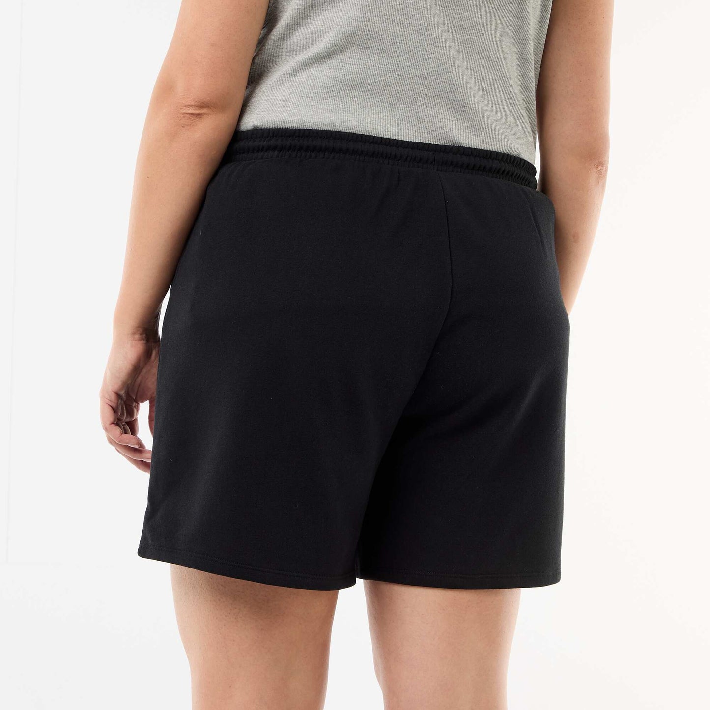 Lightweight Solid Fleece Shorts BLACK