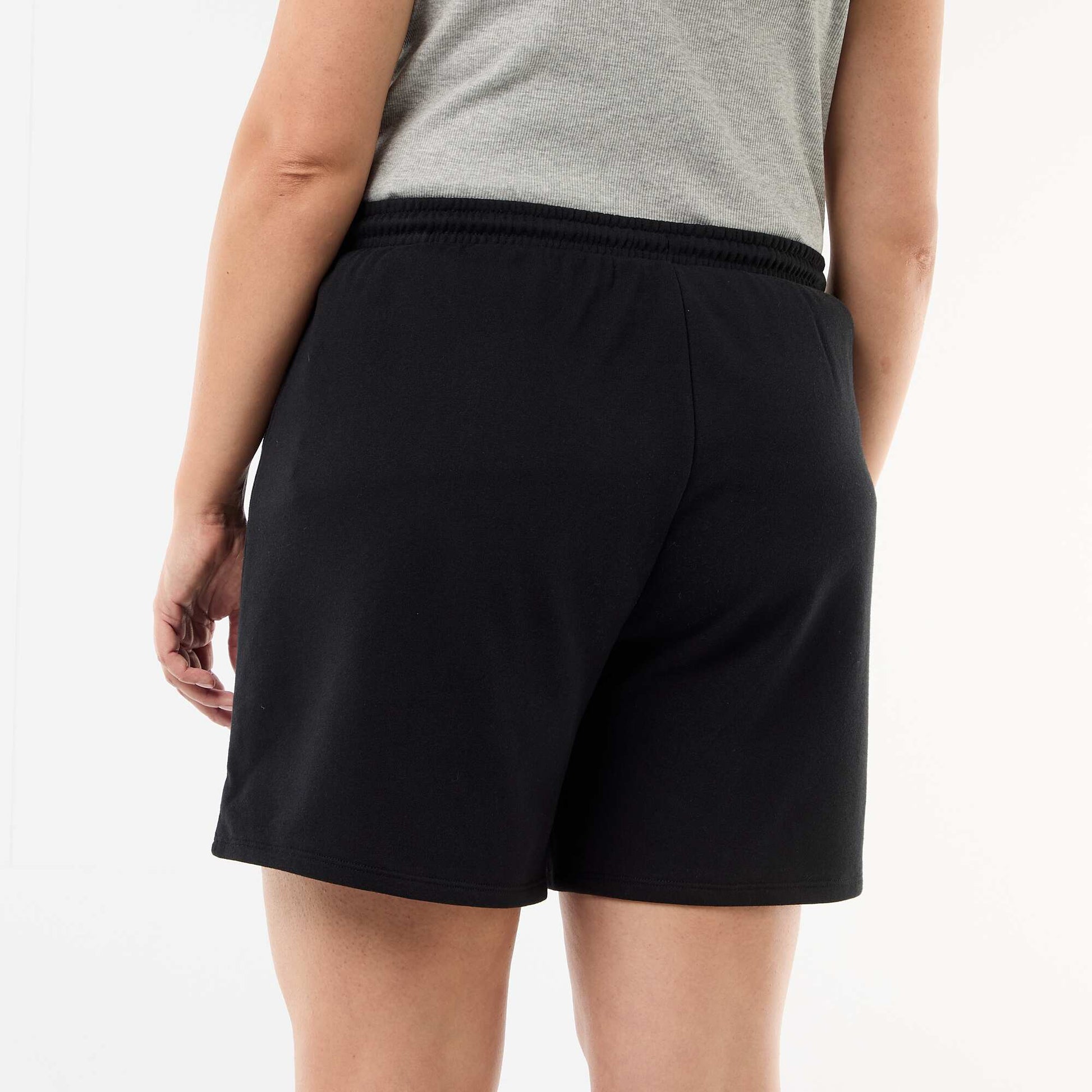 Lightweight Solid Fleece Shorts BLACK