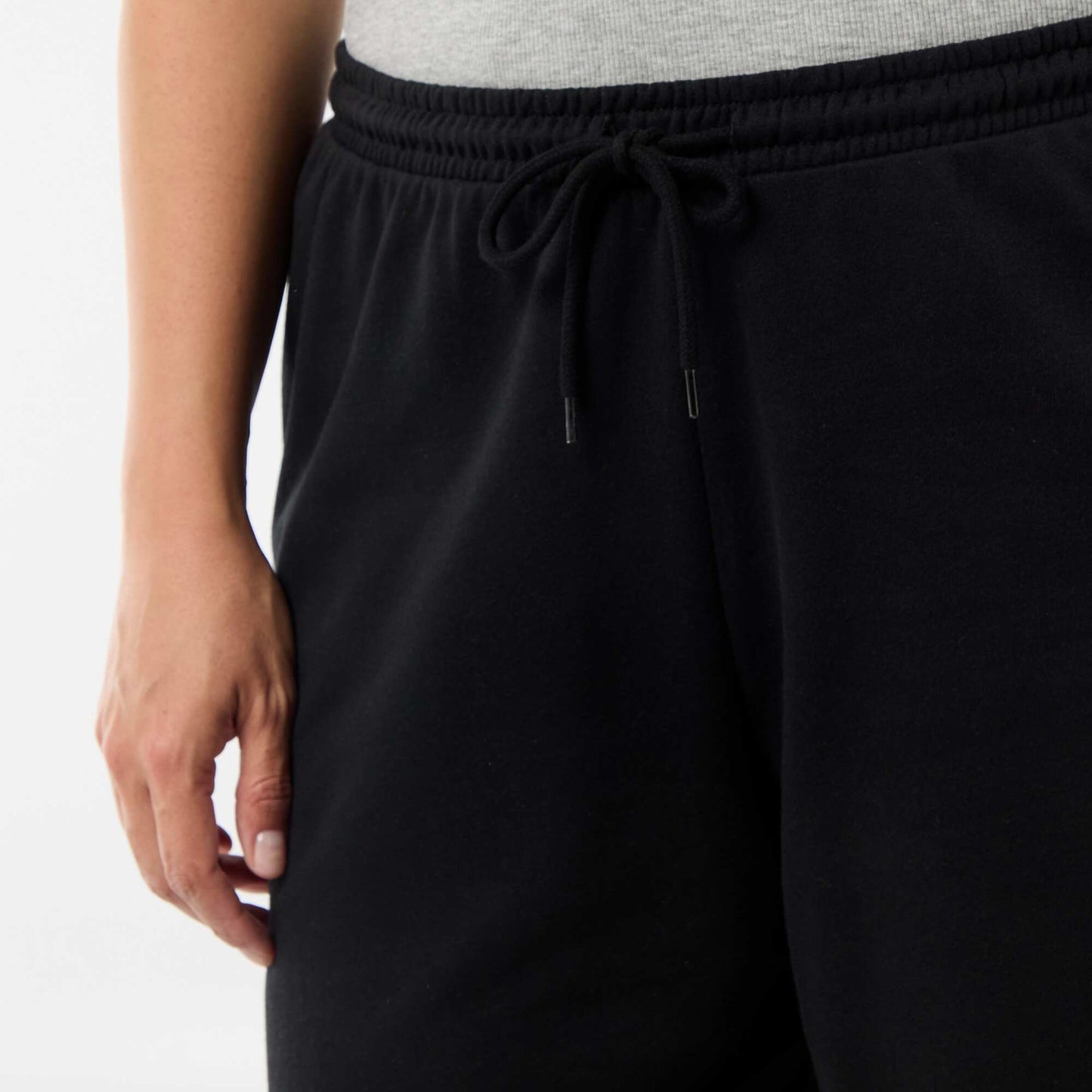 Lightweight Solid Fleece Shorts BLACK