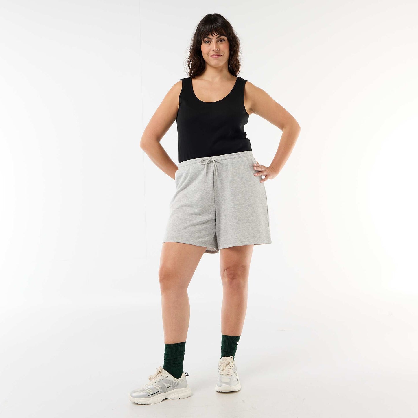 Lightweight Plain Fleece Shorts GREY