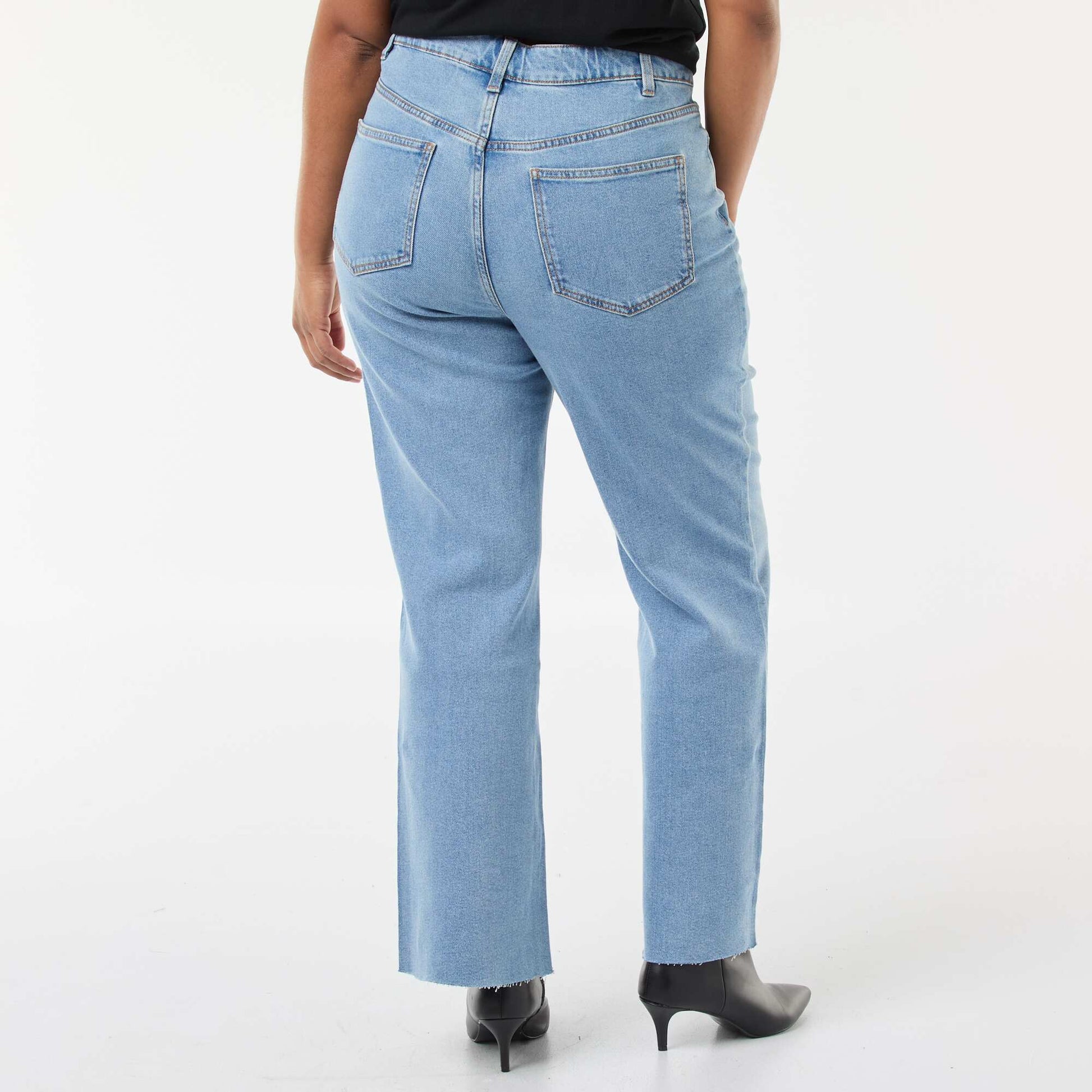 Bootcut Jeans with Raw Hem BLUE