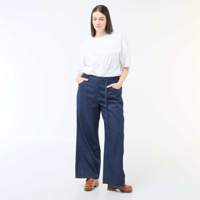 Low-Rise Wide Leg Denim Jeans BLUE
