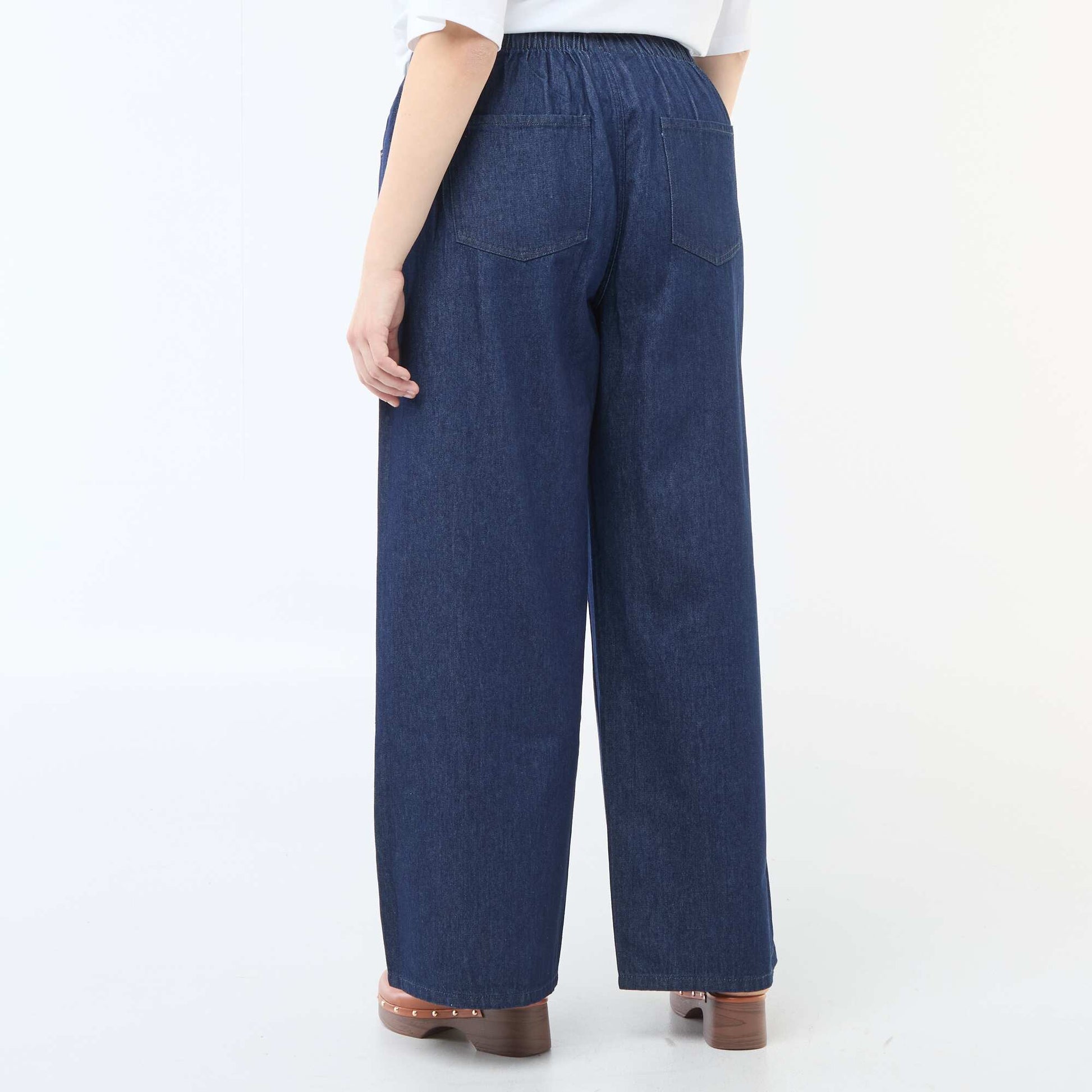 Low-Rise Wide Leg Denim Jeans BLUE