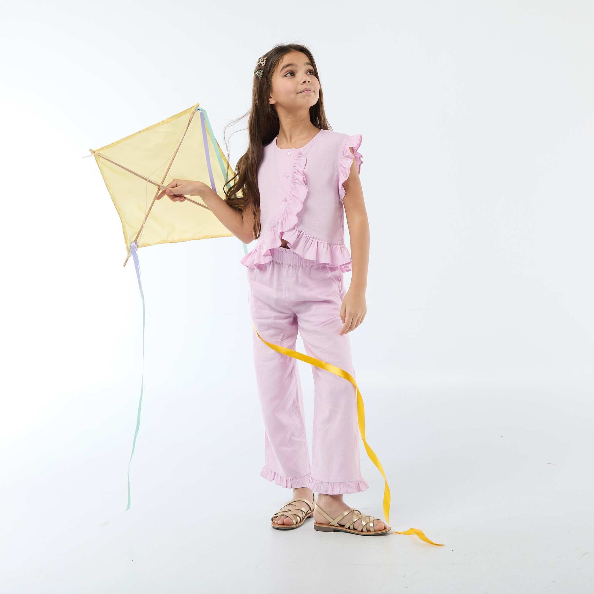 Linen Blend Trousers PURPLE