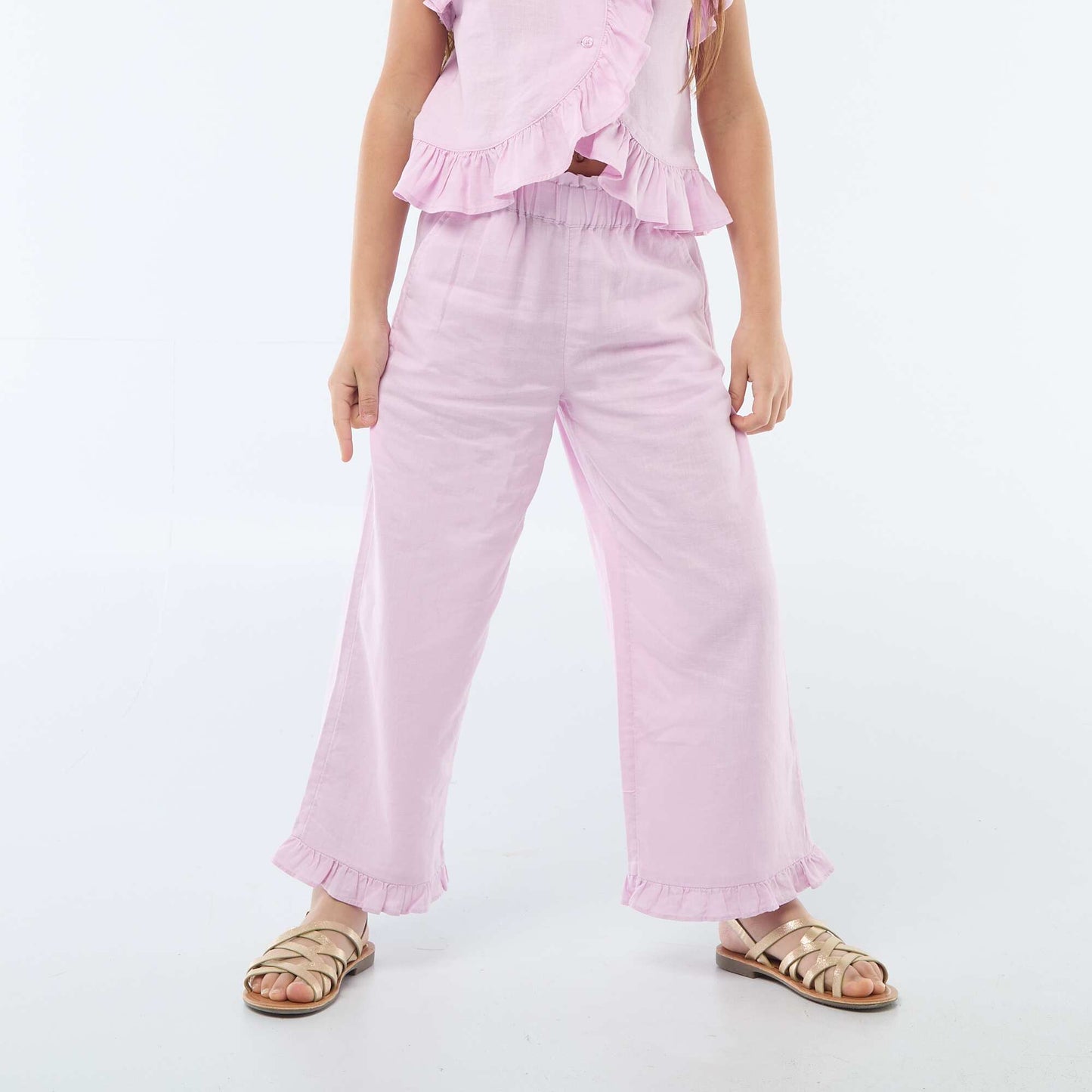 Linen Blend Trousers PURPLE
