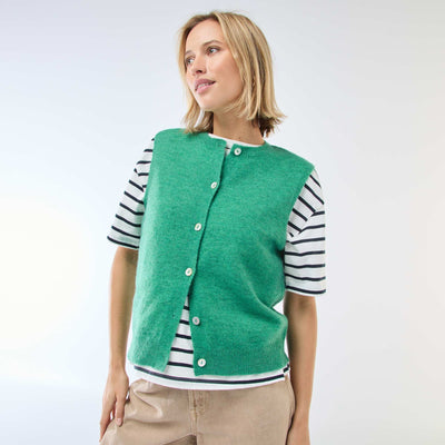 Sleeveless Solid Color Vest GREEN
