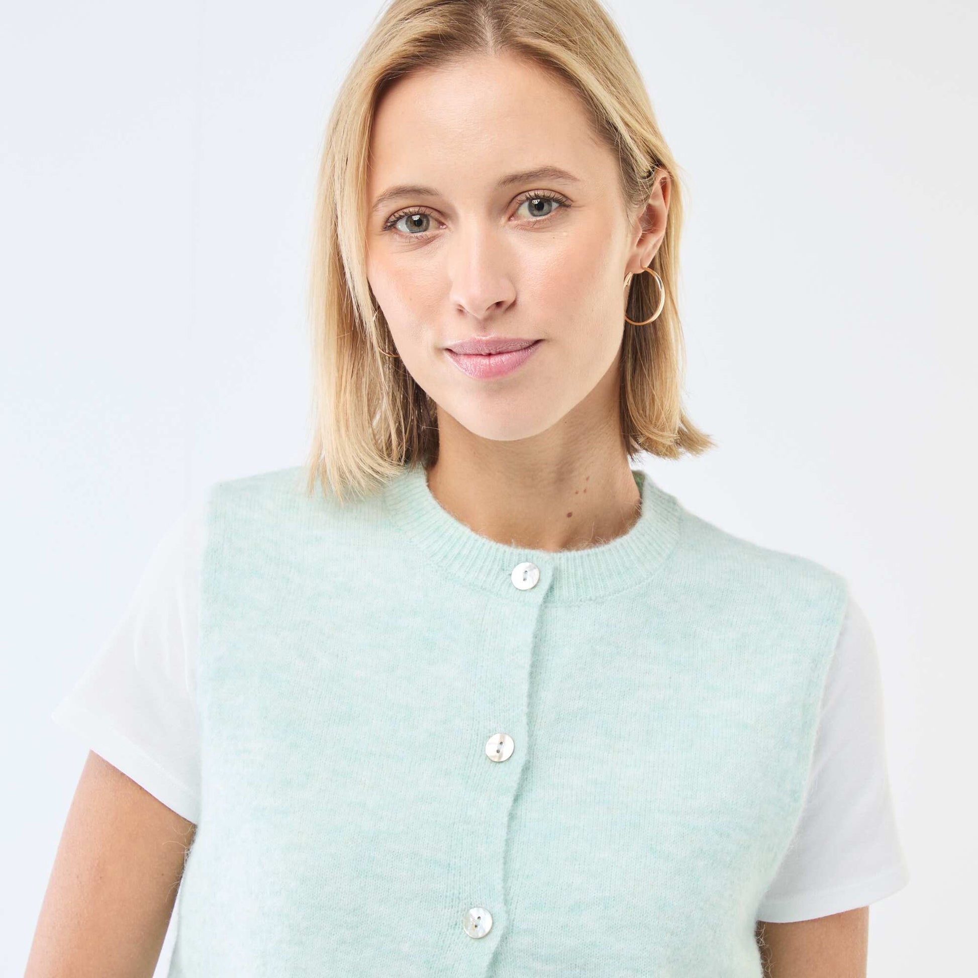 Sleeveless Solid Color Vest GREEN