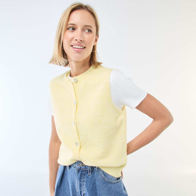 Sleeveless Solid Color Vest YELLOW
