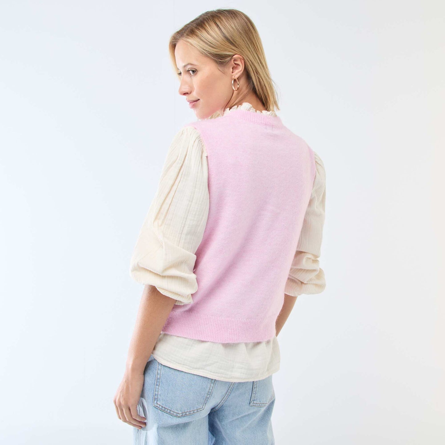 Sleeveless Solid Vest PINK