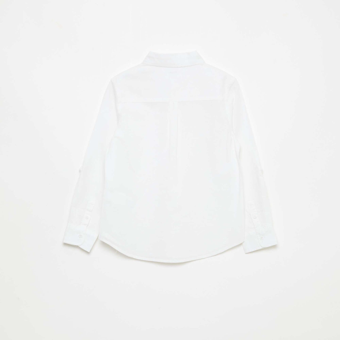 Shirt with Pocket and Roll-Up Sleeves WHITE