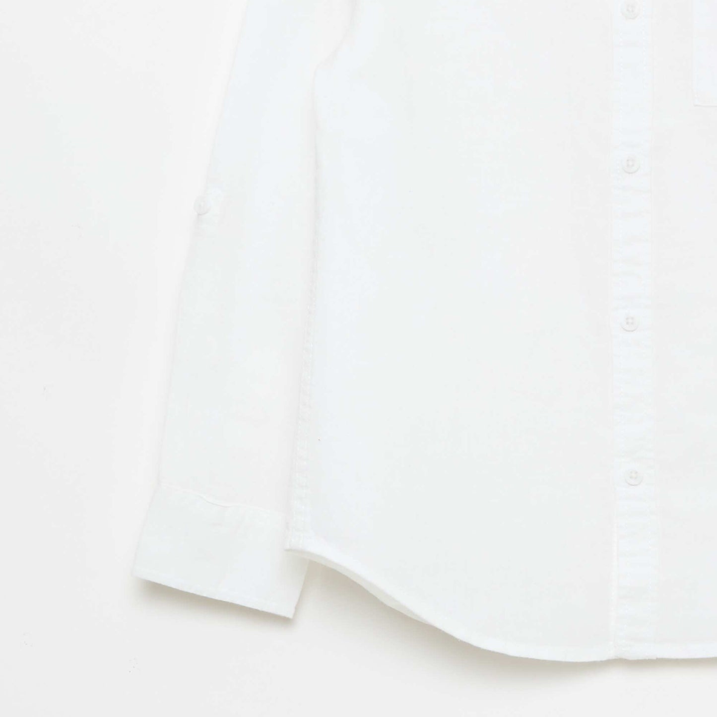 Shirt with Pocket and Roll-Up Sleeves WHITE