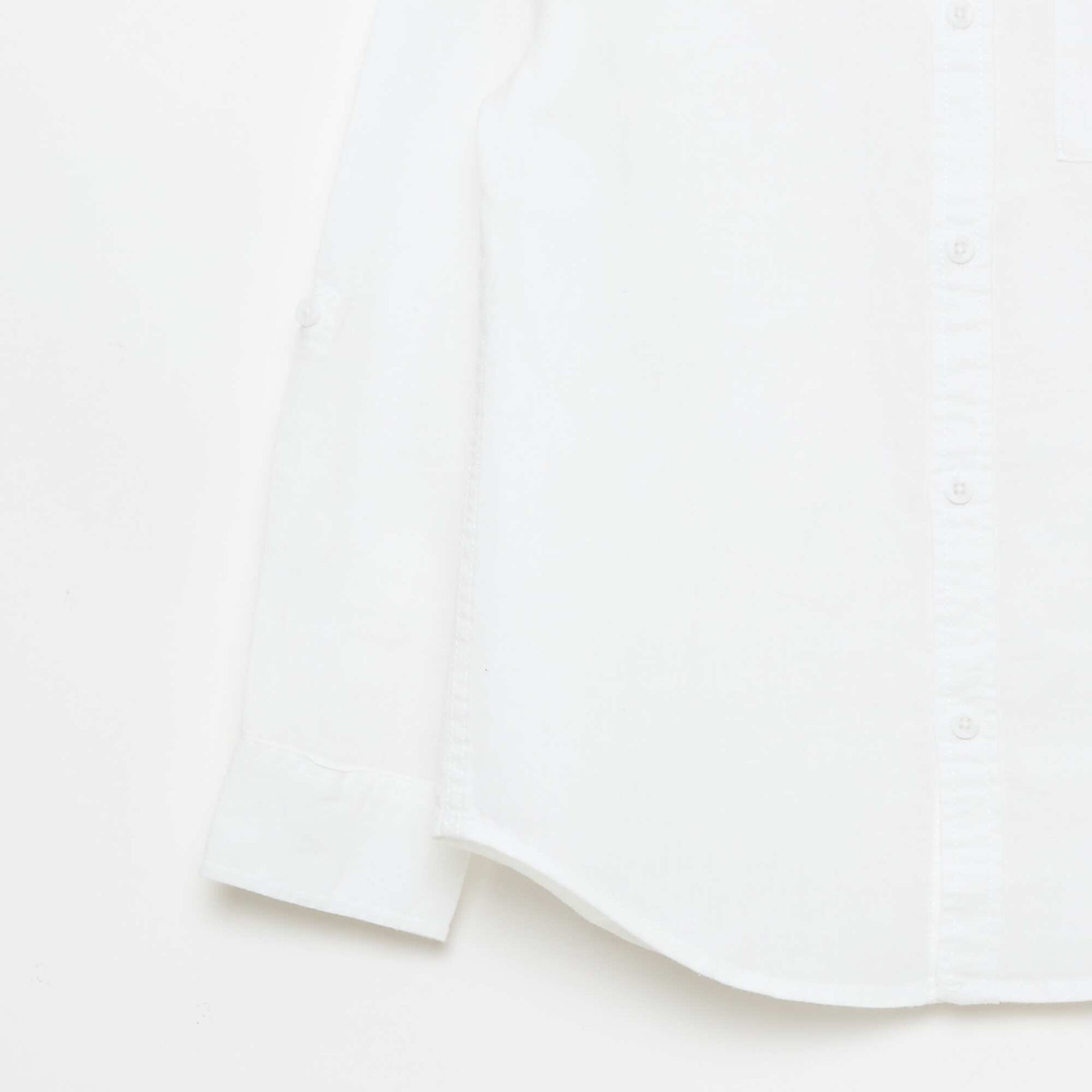 Shirt with Pocket and Roll-Up Sleeves WHITE