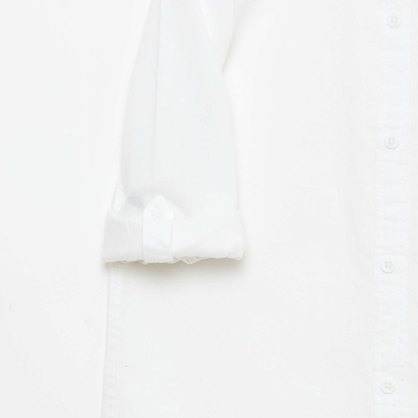 Shirt with Pocket and Roll-Up Sleeves WHITE
