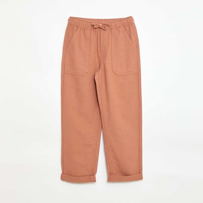 Mixed Linen Trousers BROWN