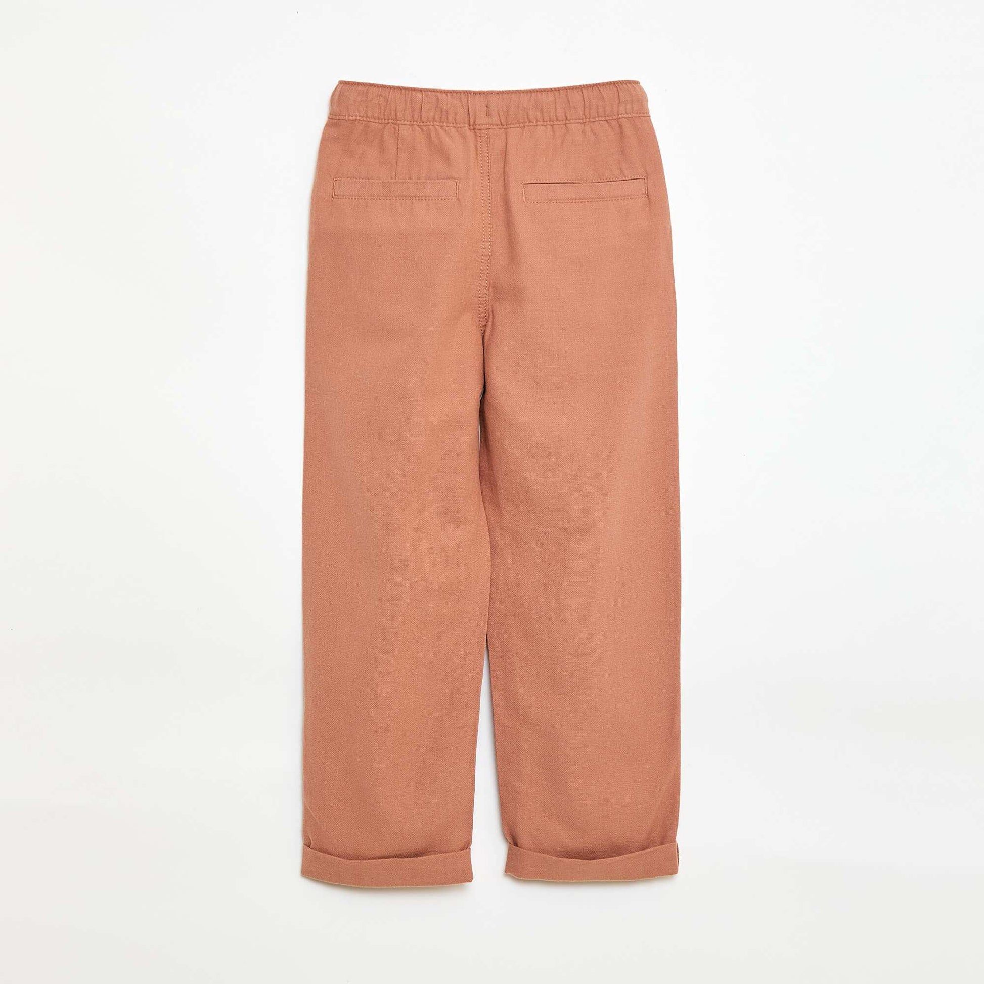 Mixed Linen Trousers BROWN