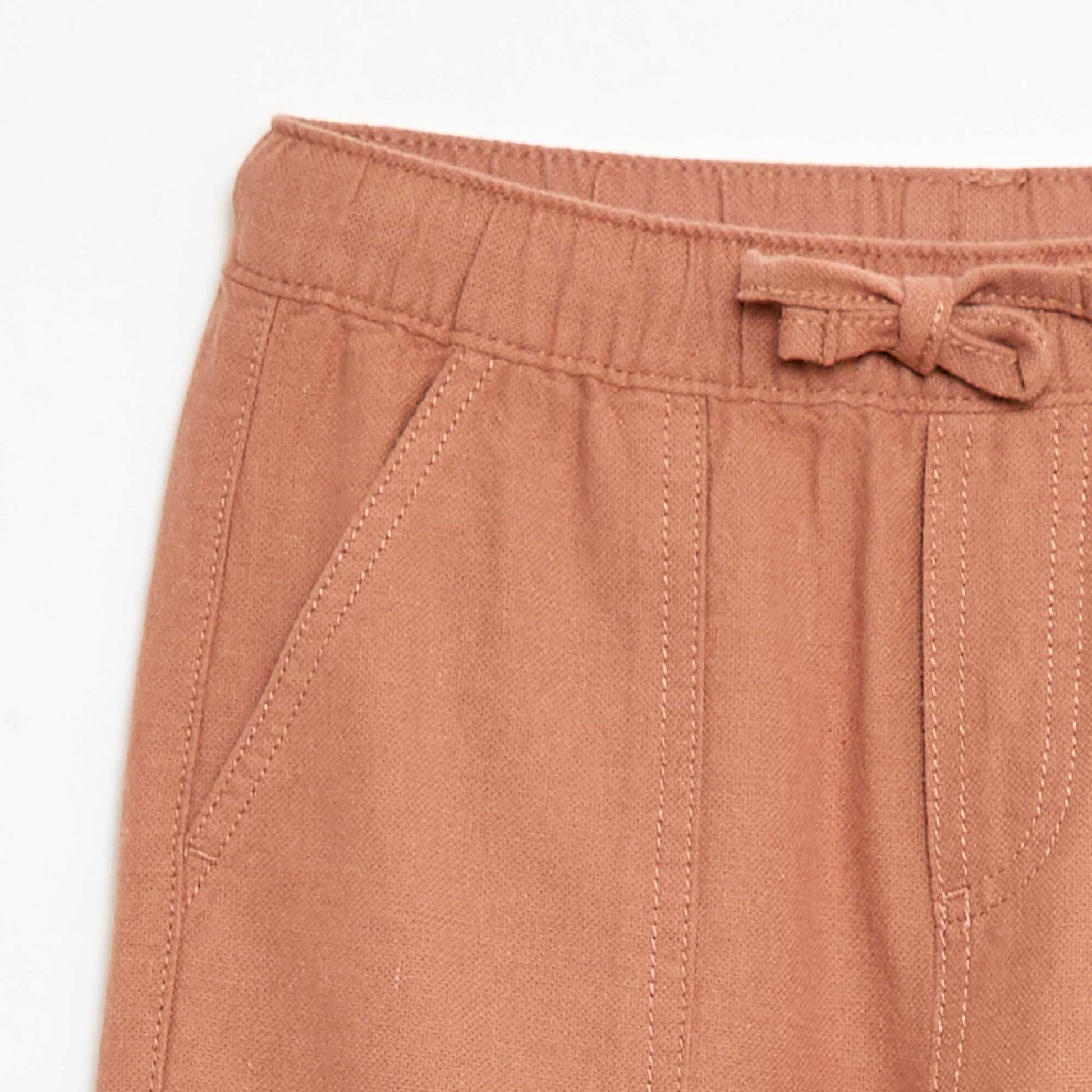 Mixed Linen Trousers BROWN