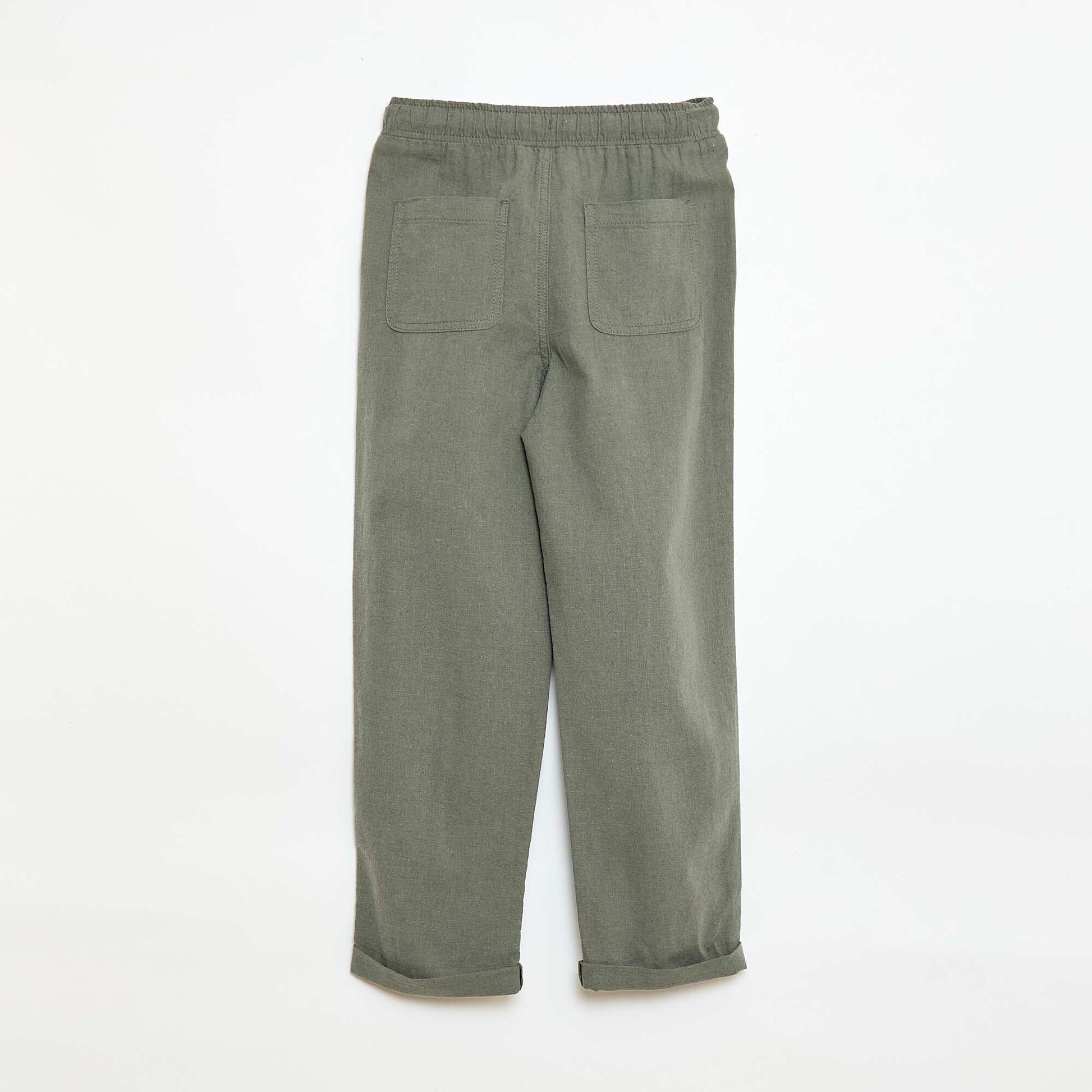 Linen-Blend Joggers GREEN