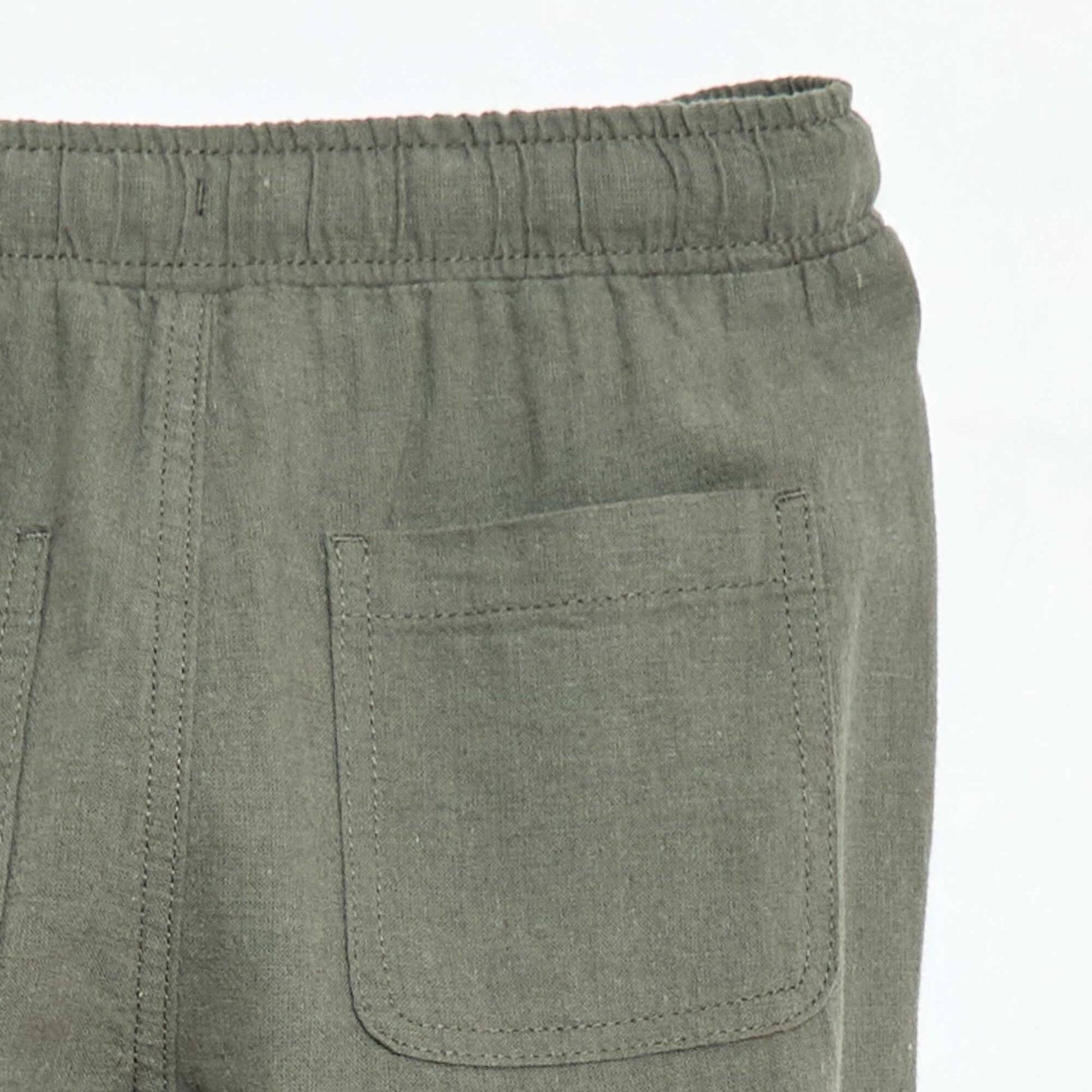 Linen-Blend Joggers GREEN
