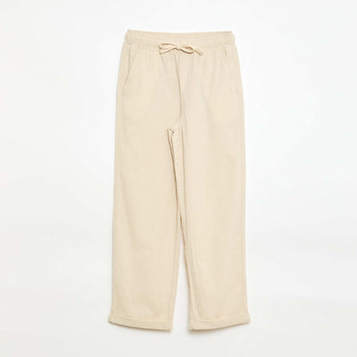 Linen-Blend Joggers WHITE