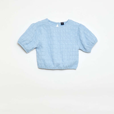 Oversized Fancy Knit T-shirt BLUE