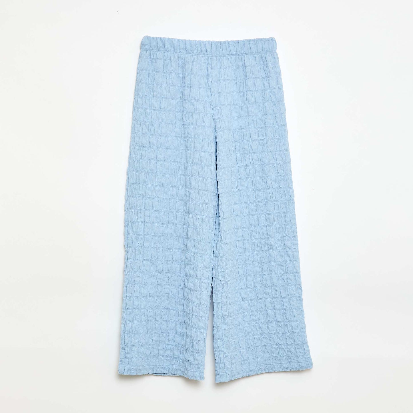 Wide-leg Stretch Knit Trousers BLUE