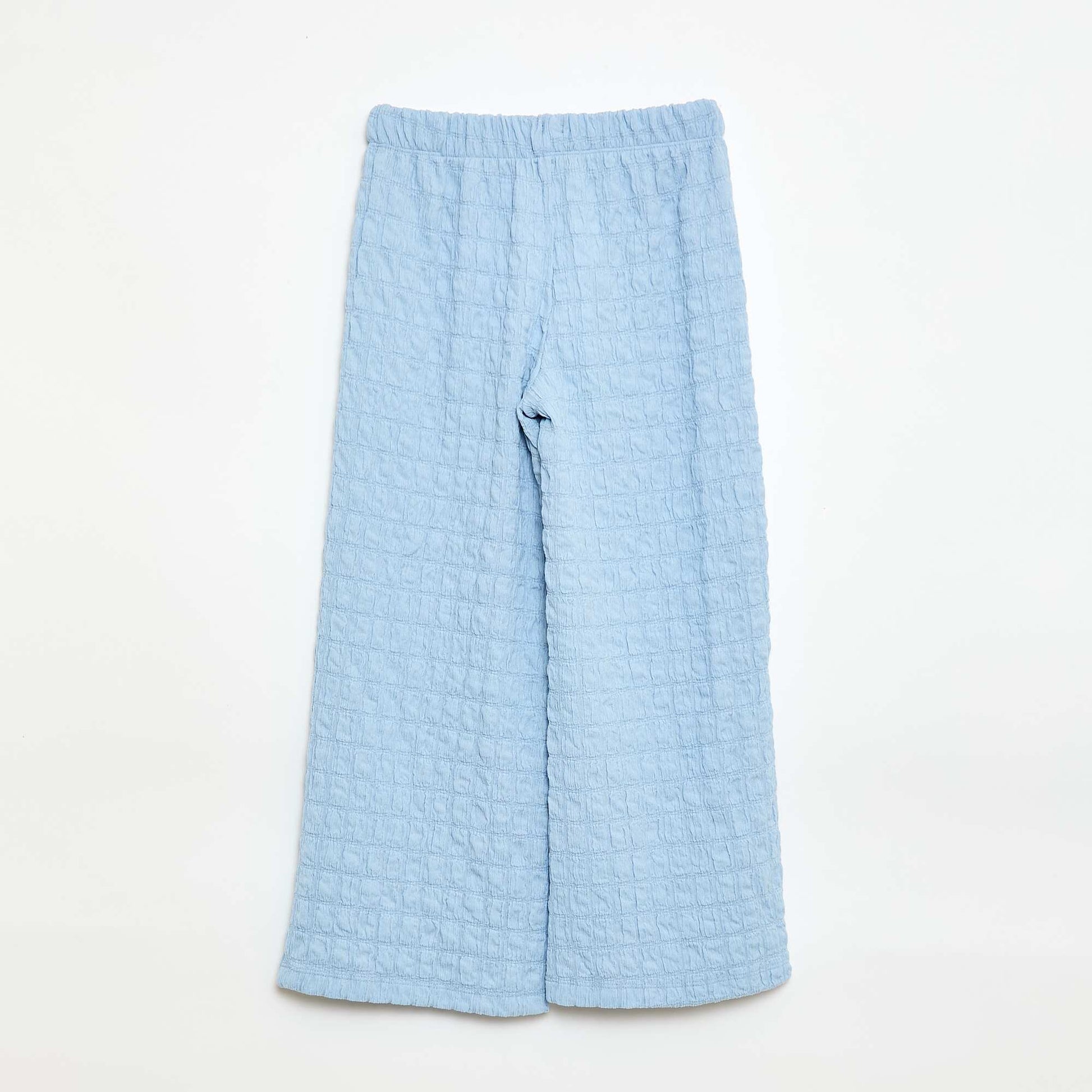 Wide-leg Stretch Knit Trousers BLUE