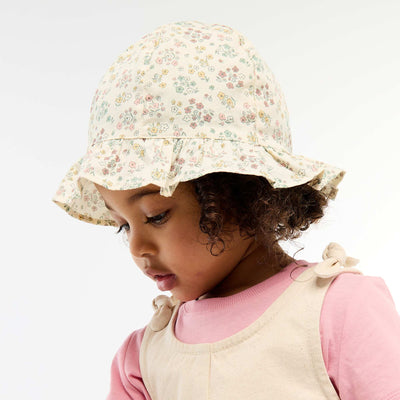 Floral Print Bucket Hat WHITE