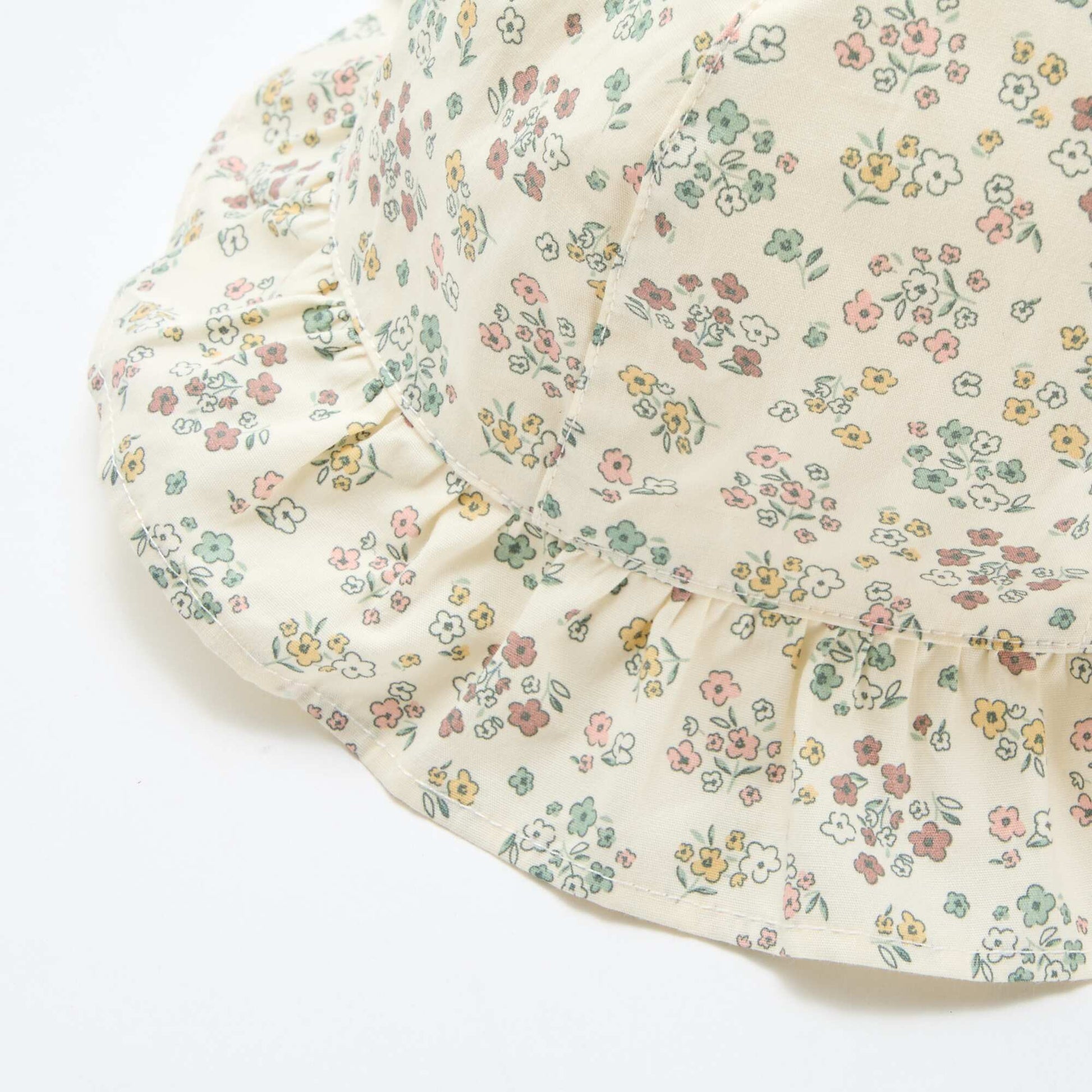 Floral Print Bucket Hat WHITE
