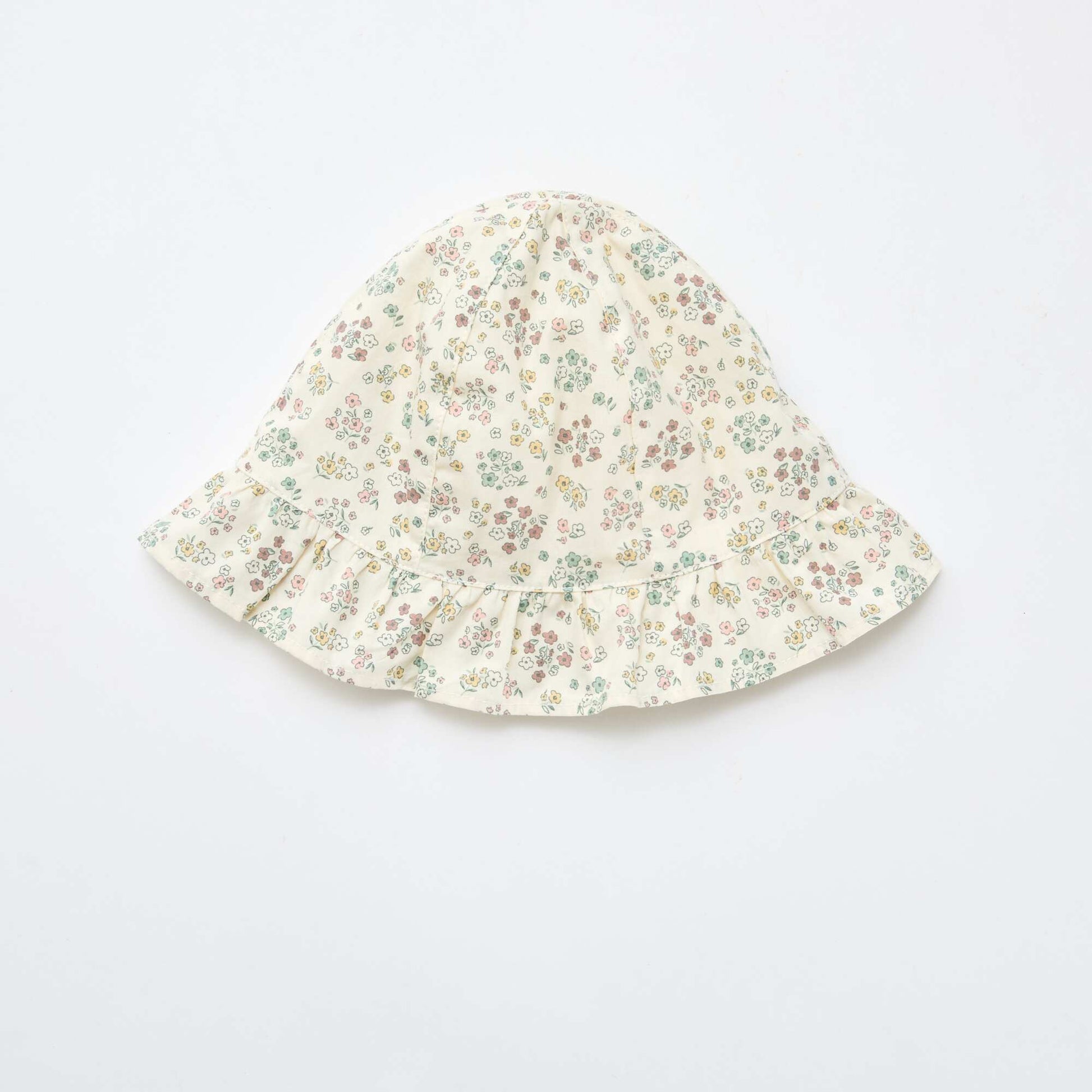 Floral Print Bucket Hat WHITE
