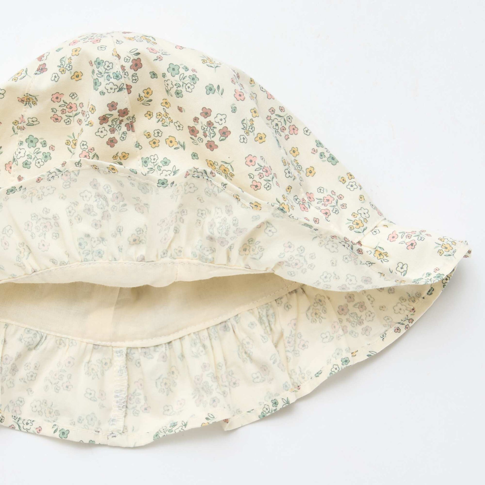 Floral Print Bucket Hat WHITE