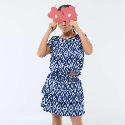 Stretch knit skirt BLUE