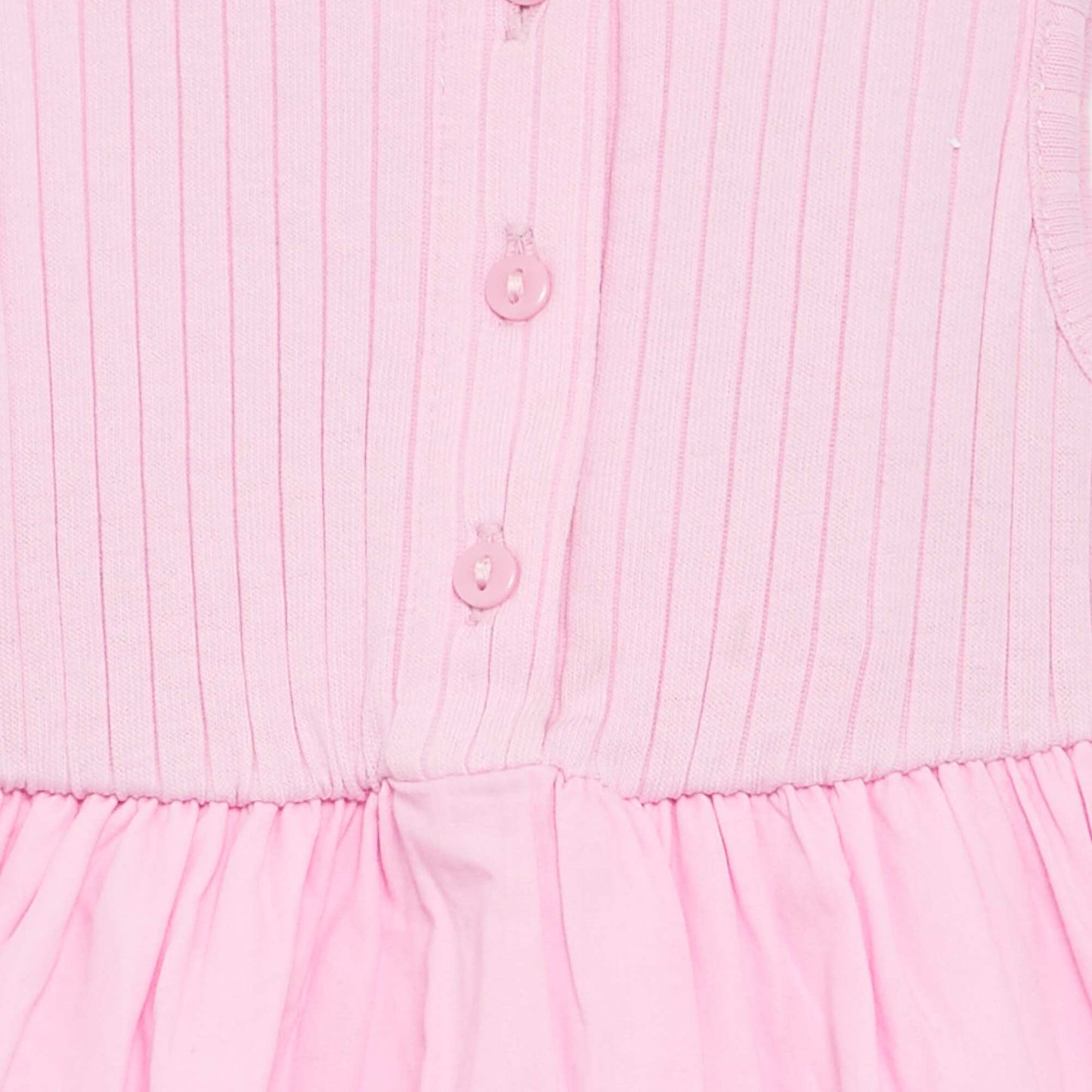 Sleeveless Mixed-Material Dress PINK