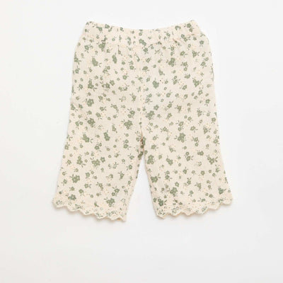 Embroidered cotton gauze pants KHAKI