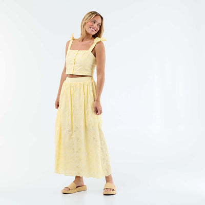 Long Skirt with Broderie Anglaise YELLOW