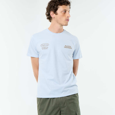 Short-sleeved graphic print T-shirt BLUE