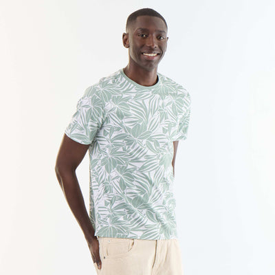 Short-sleeved graphic print T-shirt GREEN